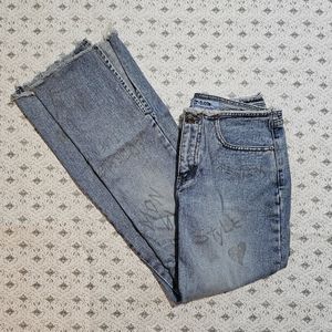 jr-s.com Y2K Graffiti Slit Leg Jeans